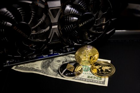 Finance virtual bitcoin photo
