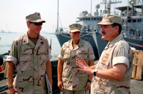 US Navy 051016-N-0962S-023 Master Chief Petty Officer of the Navy (MCPON) Terry Scott speaks to a group of U.S. Coast Guardsmen