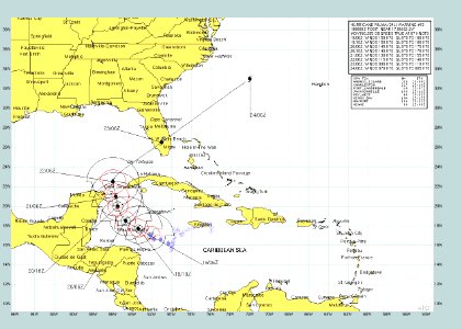 US Navy 051019-N-1234W-002 Graphic produced by the U.S. Navy, Atlantic Meteorology ^ Oceanography Center, Norfolk, Va., showing the anticipated track of Hurricane Wilma