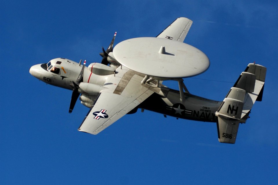 US Navy 051104-N-8158F-077 An E-2C Hawkeye conducts a fly over during an airpower demonstration