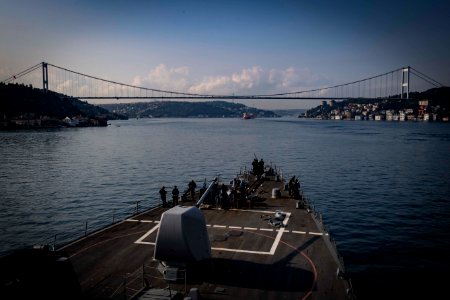 USS Carney Exits The Black Sea (43400445015)