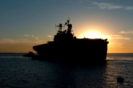US Navy 051118-N-9866B-346 The amphibious assault ship USS Peleliu (LHA 5) pulls back into her homeport of Naval Station San Diego after an underway period off the coast of Southern California