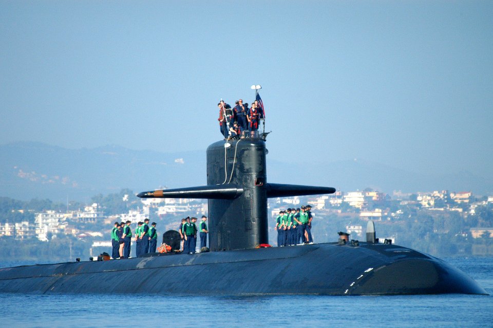 US Navy 051014-N-0780F-003 The Los Angeles-class fast attack submarine USS Philadelphia (SSN 690) arrives in Souda Harbor for a routine port visit
