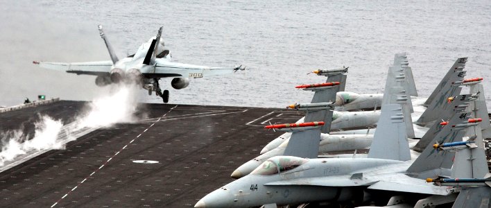 US Navy 051023-N-7782O-090 An F-A-18C Hornet assigned to the Stingers of Strike Fighter Squadron One One Three (VFA-113)