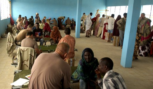 US Navy 051109-F-8425S-055 U.S. Military medical personnel deployed from Camp Lemonier, Djibouti, attend to the medical needs of local people in Gode, Ethiopia