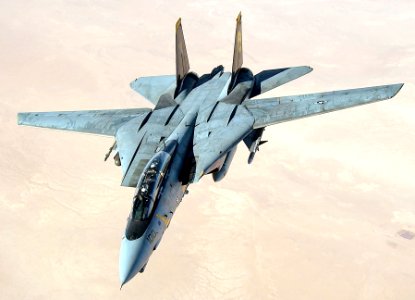 US Navy 051105-F-5480T-005 An F-14D Tomcat conducts a mission over the Persian Gulf-region