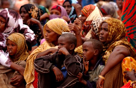 US Navy 051109-F-8425S-149 Locals wait to be seen by U.S. Military medical personnel outside the compound gate in Gode, Ethiopia