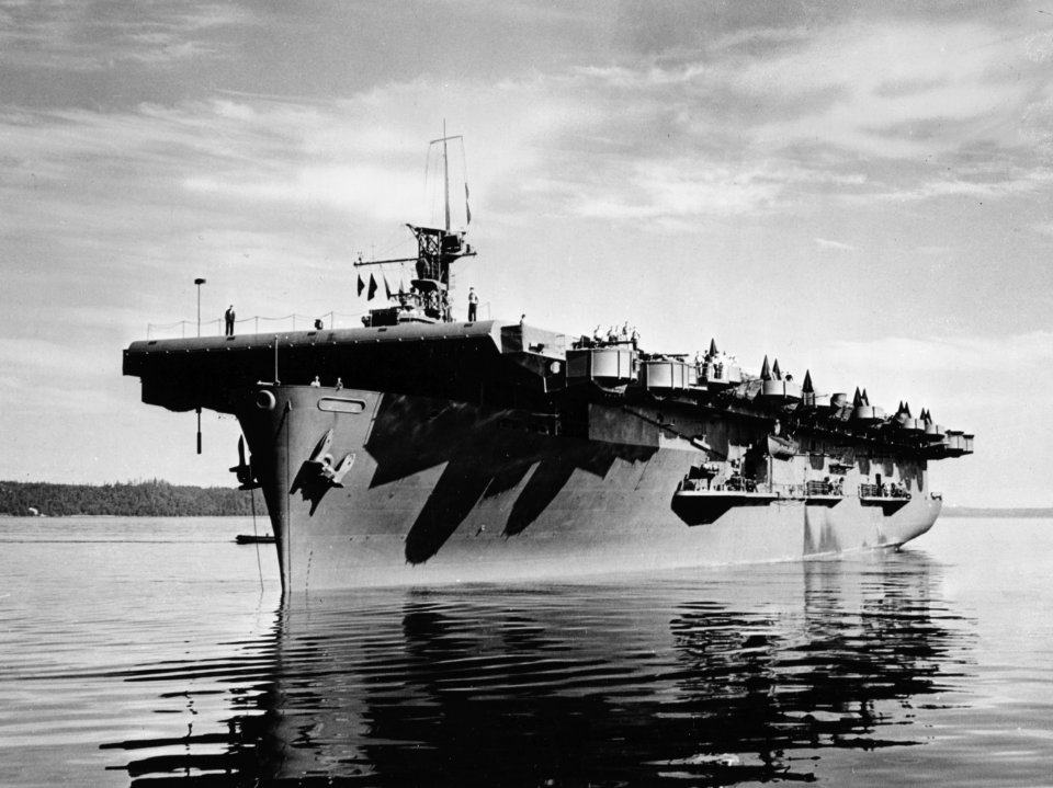 USS Casablanca (CVE-55) in Puget Sound, circa in July 1943 (NH 106580)