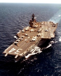 USS Constellation (CVA-64) underway at sea in April 1973 (NNAM.1996.488.103.059)