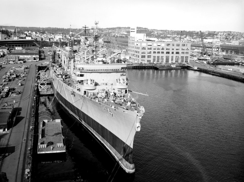 USS Detroit (AOE-4) at the Puget Sound Naval Shipyard c1970