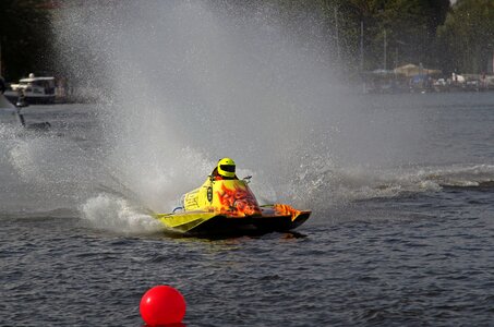 Racing motor boat race waters photo