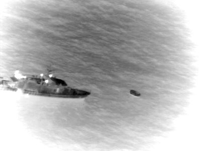 US Navy 060204-N-0000N-004 Infrared imagery taken from a U.S. Navy P-3C Orion maritime patrol aircraft, assisting in search and rescue operations for survivors of the Egyptian ferry Al Salam Boccaccio 98 in the Red Sea