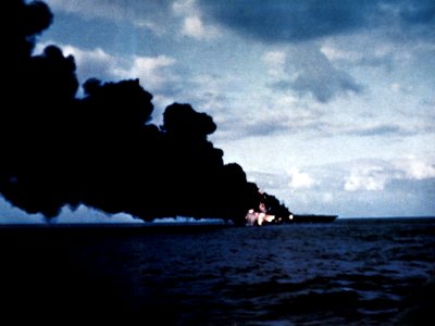 USS Enterprise (CVAN-65) burning off Hawaii 1969