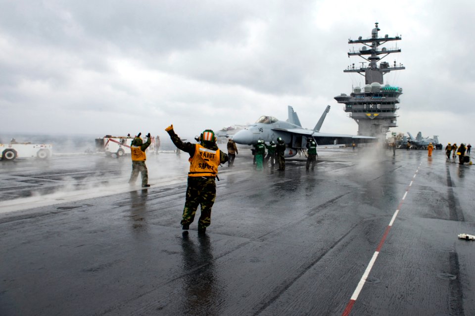 USS Dwight D. Eisenhower conducts flight operations. (24301895119)