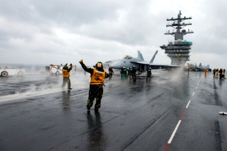 USS Dwight D. Eisenhower conducts flight operations. (24301895119)