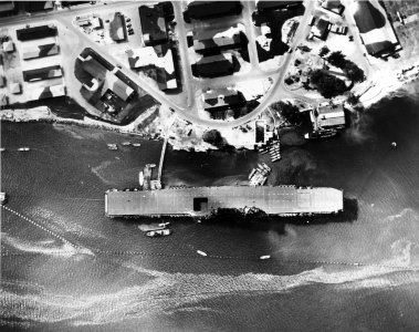 USS Enterprise (CV-6) moored at Ford Island in July 1942