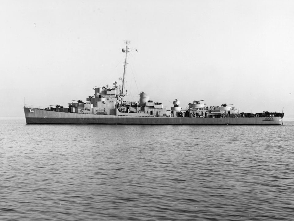 USS Edward C. Daly (DE-17) off the Mare Island Naval Shipyard, 26 February 1945 (19-N-79880)