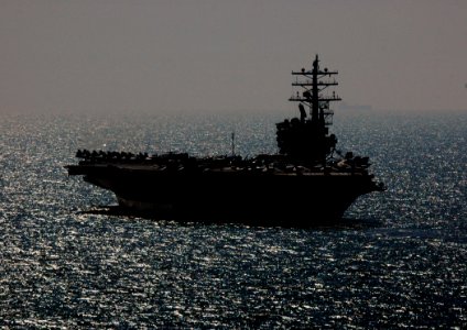 US Navy 060225-N-7130B-079 The Nimitz-class aircraft carrier USS Ronald Reagan (CVN 76) transit the Persian Gulf, as her crew support U.S. and coalition forces on the ground in Iraq