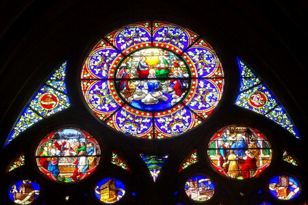 Heritage stained glass catholic photo