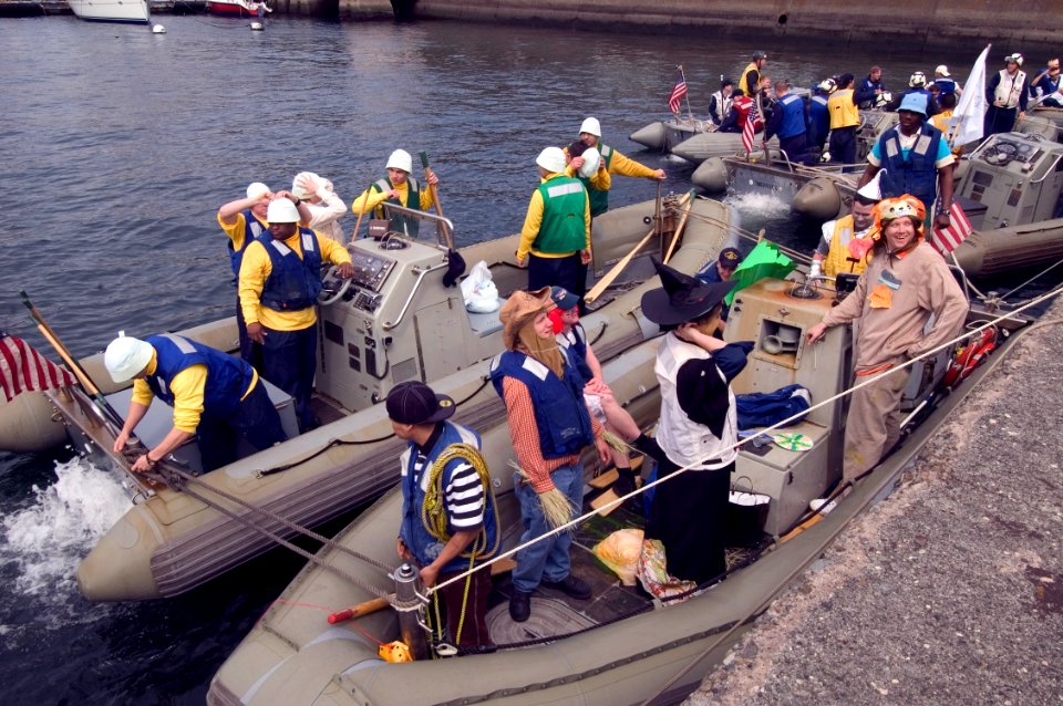 US Navy 060414-N-2385R-005 All Rigid Hull Inflatable Boats (RHIB) prepare for the pass-in-review ceremony prior to the George I. Purdy RHIB race onboard Commander, Fleet Activities Yokosuka, Japan