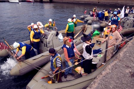 US Navy 060414-N-2385R-005 All Rigid Hull Inflatable Boats (RHIB) prepare for the pass-in-review ceremony prior to the George I. Purdy RHIB race onboard Commander, Fleet Activities Yokosuka, Japan