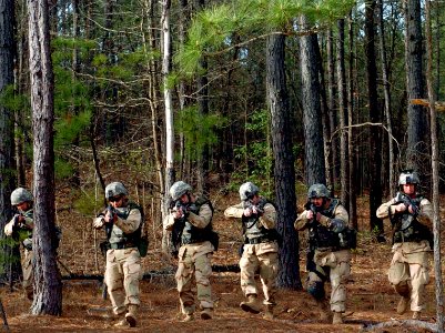 US Navy 060405-N-4097B-016 Sailors conduct patrol and troop leading operations during the Navy's Individual Augmentee Combat Training at Fort Jackson S.C