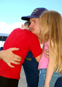 US Navy 060516-N-0879R-004 Friends and family members say aloha as USS La Jolla departed its homeport for a Western Pacific deployment