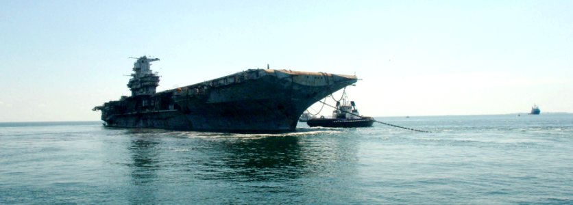 US Navy 060515-N-4097B-011 Oriskany is towed to sea from Naval Air Station Pensacola