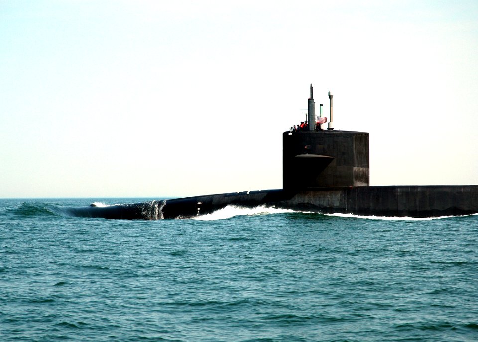 US Navy 060331-N-1464F-001 The guided-missile submarine USS Florida (SSGN 728) conducts sea trials off the coast of Virginia