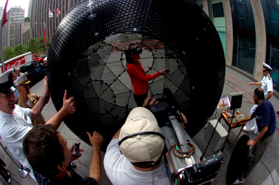 US Navy 060526-N-7676W-165 Fox ^ Friends reporter Alisyn Camerota gives the Office of Naval Research funded VirtuSphere a try outside the Fox News studios during the morning show