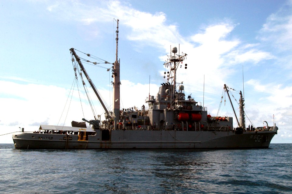 US Navy 060607-N-4205W-004 Rescue and salvage ship USS Salvor (ARS 52) operates at sea during the Singapore phase of Cooperation Afloat Readiness and Training (CARAT) 2006