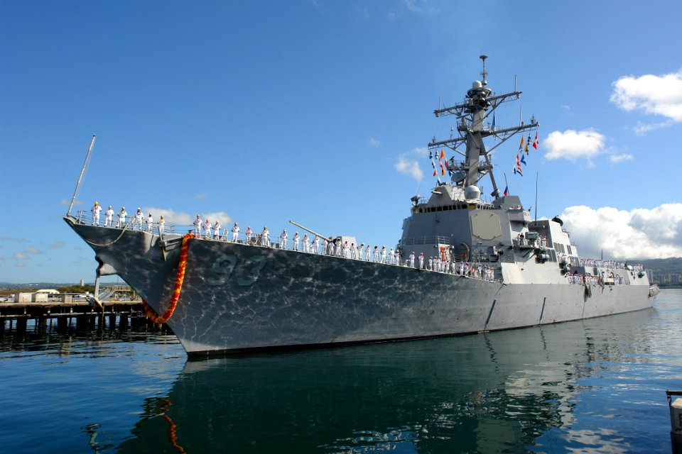 US Navy 060525-N-9643K-003 The guided-missile destroyer USS Chung-Hoon (DDG 93) returns to Pearl Harbor after a four-month maiden deployment