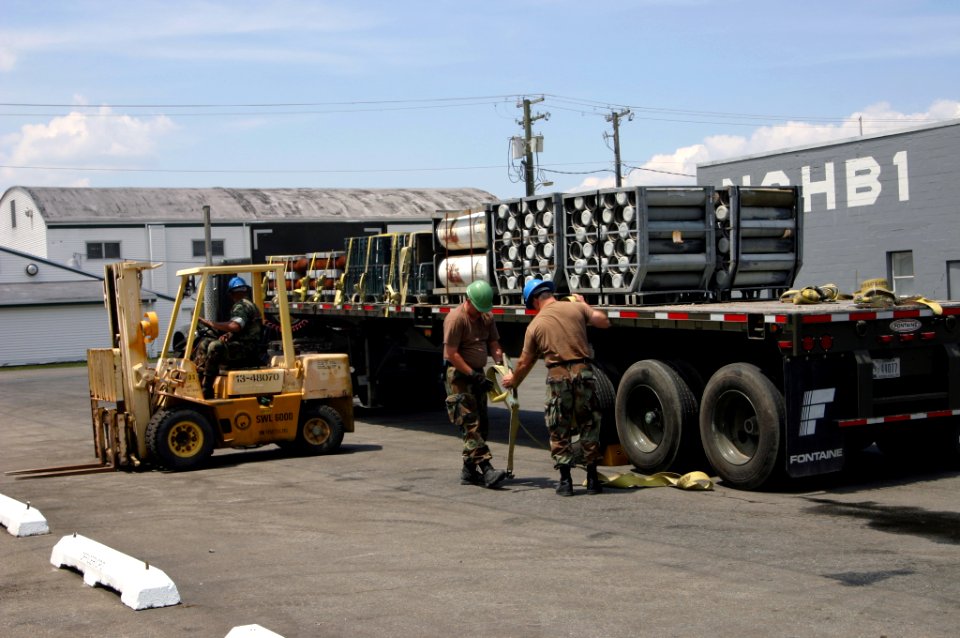 US Navy 060613-N-4034B-011 U.S. Navy Reservists conduct an ammunition loading operations during Colonial Outlook