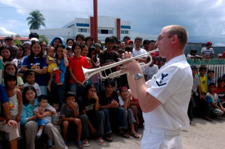 US Navy 060612-N-2832L-004 Navy Musician 3rd class Jamie Kaufman, of Dayton, Ohio, is a trumpet player for the U.S. Navy Show Band