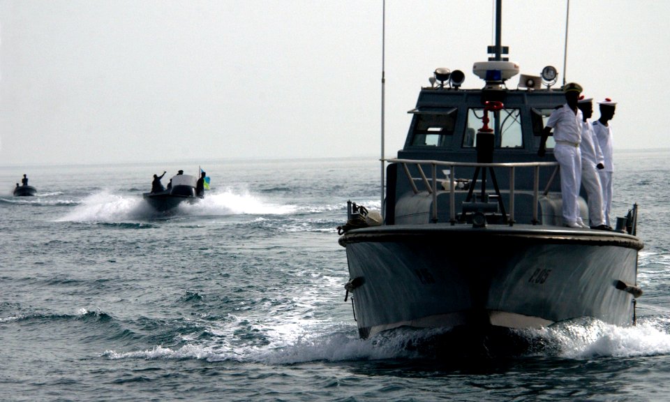 US Navy 060615-N-0411D-009 As part of a parade, one of the four former U.S. Coast Guard PT Boats leads a group of smaller Djiboutian vessels on the way into the port of Djibouti