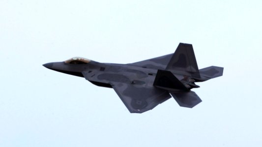 US Navy 060607-F-7049H-025 An F-22A Raptor assigned to the 1st Fighter Wing, Langley Air Force Base, Va., is one of the major aircraft taking part in exercise Northern Edge 2006
