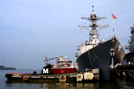 US Navy 060608-N-1713L-031 The guided missile destroyer USS Bulkeley (DDG 84) prepares get underway for a six month deployment as part of the Iwo Jima Expeditionary Strike Group (ESG)