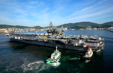US Navy 060701-N-8591H-347 USS Kitty Hawk (CV 63) prepares to pull into Otaru, Japan for a port of call following the completion of joint exercise Valiant Shield 2006