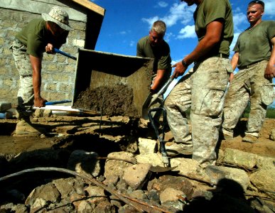 US Navy 060811-N-0411D-015 The U.S. Marine 6th Engineering Support Battalion (EBS) worked together with Kenyan Army Construction Engineers to build a water tower capable of holding 50 cubic meters of water photo