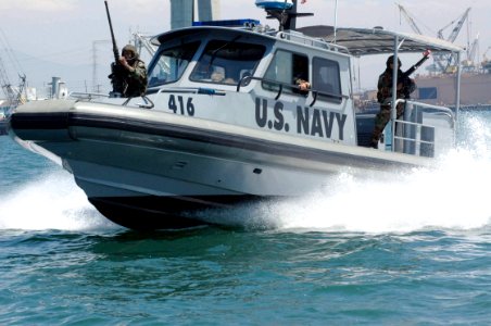 US Navy 060823-N-5148B-004 Sailors assigned to Inshore Boat Unit Five Two (IBU-52) conduct boat maneuver training in support of Exercise Seahawk photo