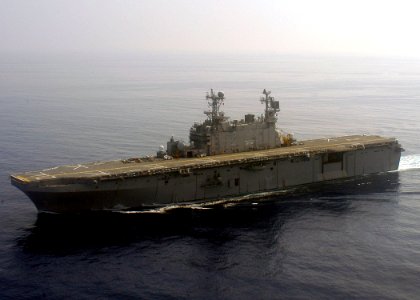 US Navy 060824-N-8547M-162 Amphibious assault ship USS Saipan (LHA 2) underway in Mediterranean Sea