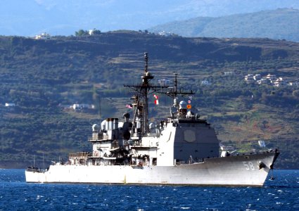 US Navy 061110-N-0780F-002 The guided-missile cruiser USS Philippine Sea (CG-58) arrives in Souda Harbor for a routine port visit