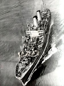USS General A. E. Anderson (AP-111) underway at sea, circa in 1945