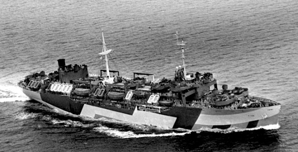 USS General C. G. Morton (AP-138) underway in the Pacific Ocean, 16 September 1944 (80-G-280518)