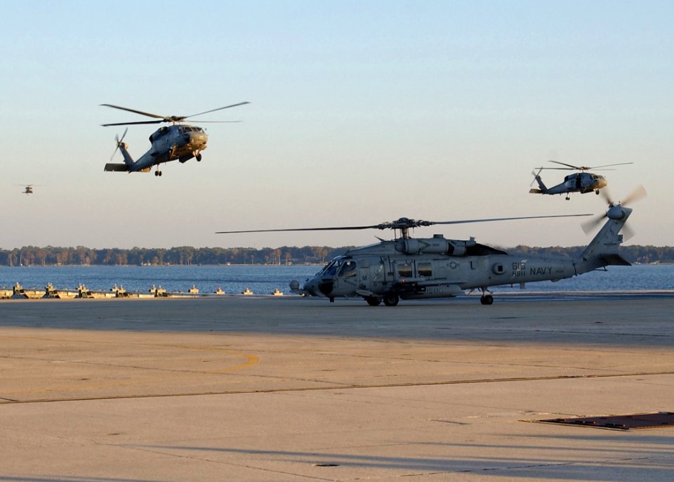 US Navy 061117-N-8544C-009 Seahawk helicopters arrive in Jacksonville with personnel assigned to Helicopter Antisubmarine Squadron One One (HS-11)