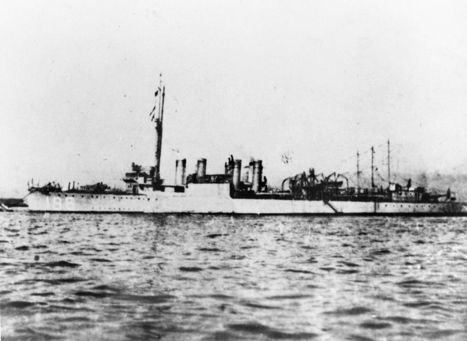 USS George E. Badger (DD-196) at anchor, circa in 1920 (NH 76376)