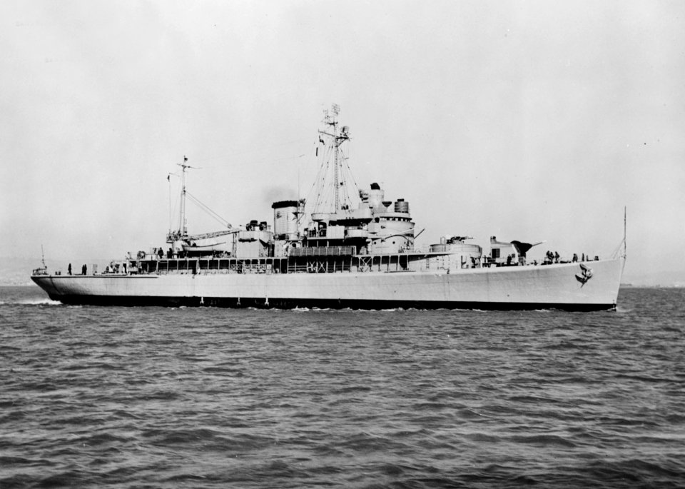 USS Gardiners Bay (AVP-39) in April 1958