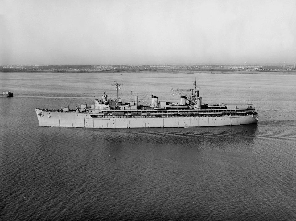 USS Fulton (AS-11) underway c1960