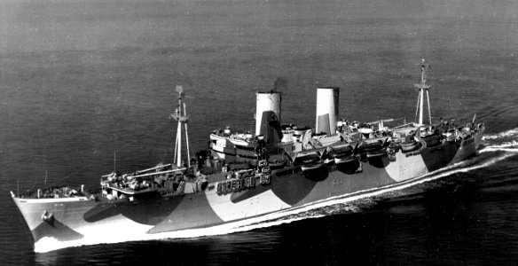 USS General M. C. Meigs (AP-116) underway in the Atlantic Ocean on 25 March 1945 (80-G-311183)