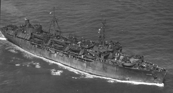 USS General G. O. Squier (AP-130) underway off the coast of California (USA), circa in 1944